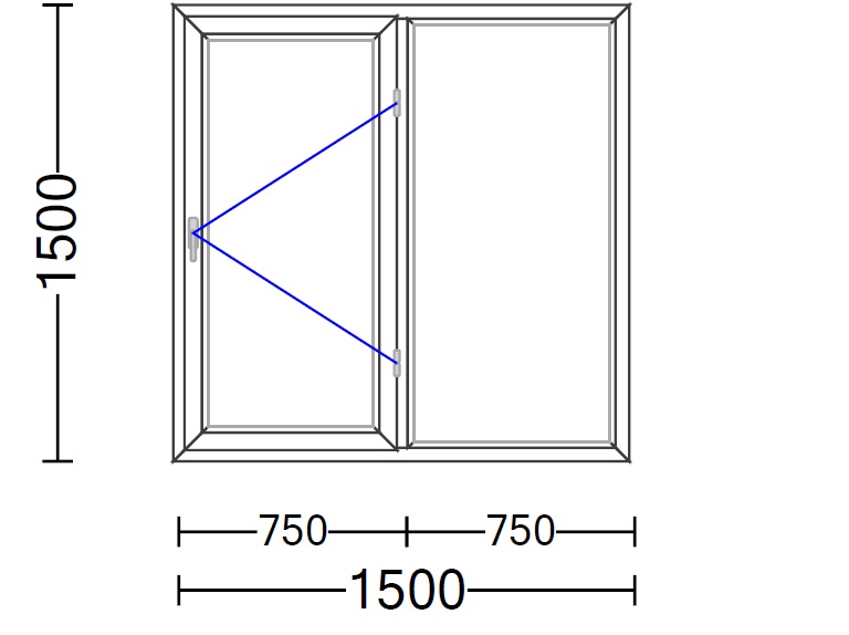 پنجره upvc دولنگه لولایی ویستابست