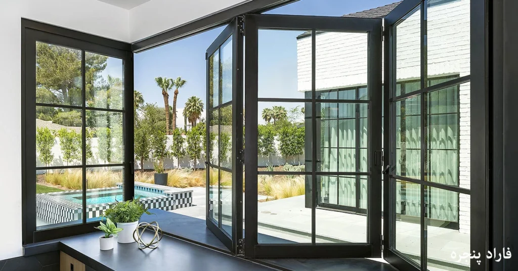 پنجره آکاردئونی آلومینیومی